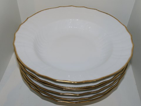 White curved with gold edge