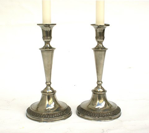 A pair of candle holders, tinManufactured in Copenhagen