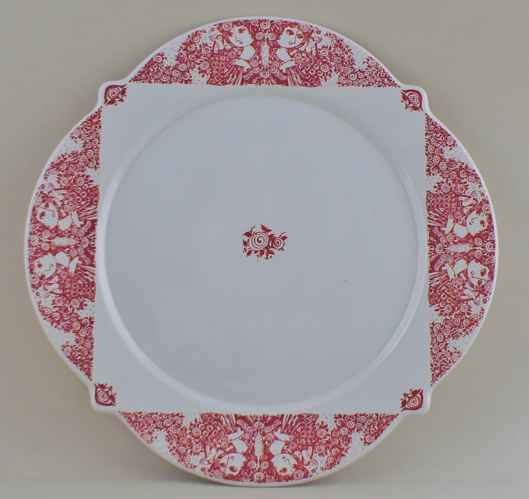 Bjorn Wiinblad, large platter, "Rosalinde" faience.