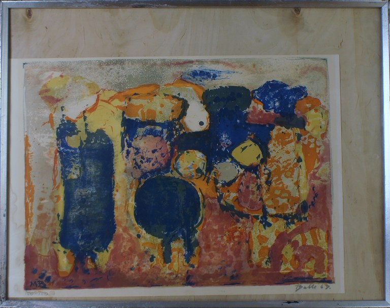Mogens BALLE (1921-1988) Komposition. Signeret Balle 63. Litografi, nummer 150/150.