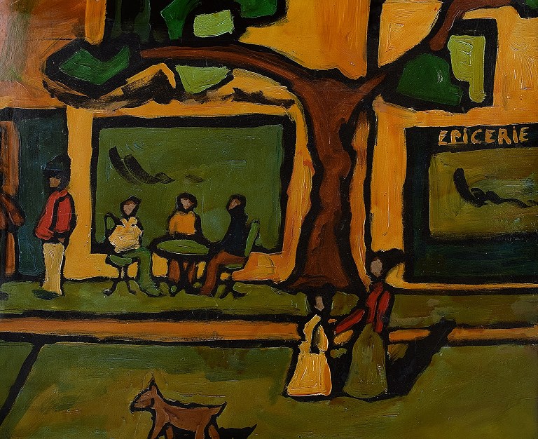Ubekendt fransk kunstner, ca. 1920. Caféscene. 