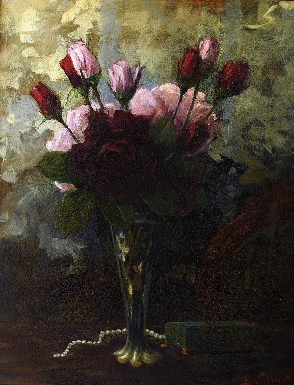 Boris KRILOV (1891-1977) russisk kunstnerBlomsteropstilling.