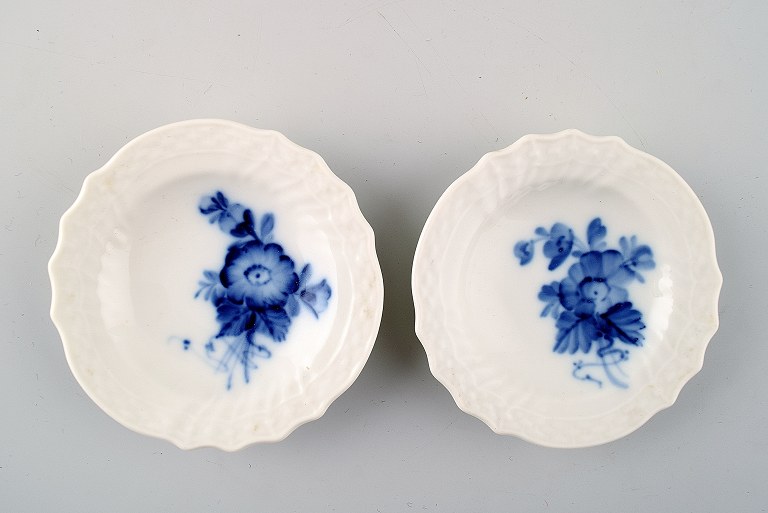 Royal Copenhagen Blue flower curved, 2 butter pads/ ashtrays.Number 10/1505.