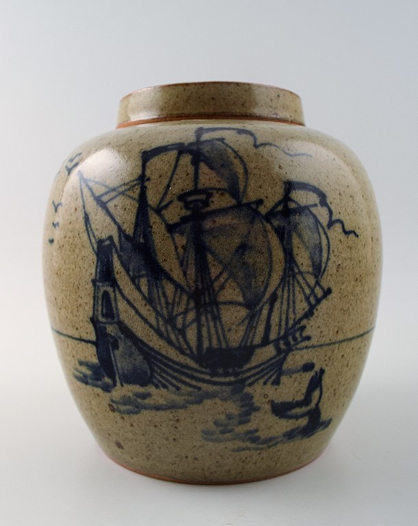 Rare Arne Bang. Ceramics tobacco jar.