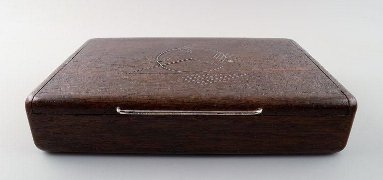 Frantz Hingelberg, Aarhus. Rosewood box with silver inlay.