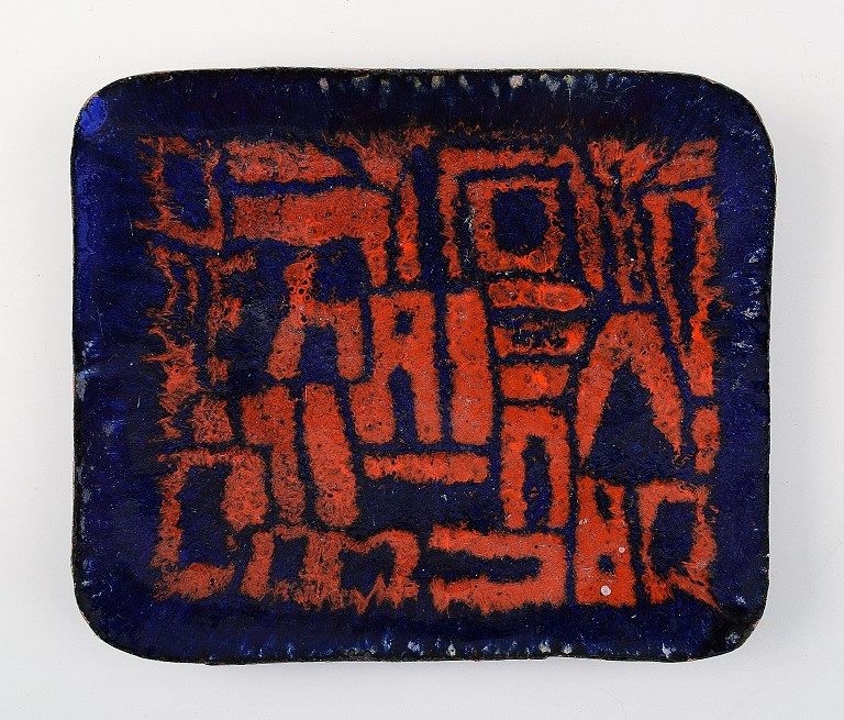 Guido Gambone (born 1936). Dish. Bronze and enamel.