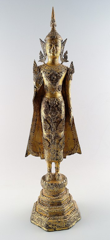 Large Standing Buddha, bronze.