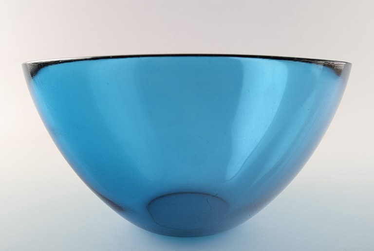 Sven Palmqvist (1906-1984) art glass bowl, "Fuga"Orrefors, blue glass.