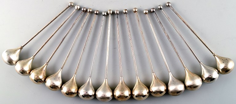 14 Danish design silver plated drink coolers.