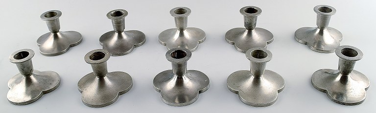 Just Andersen art deco 10 tin lysestager, nummer 1015. 