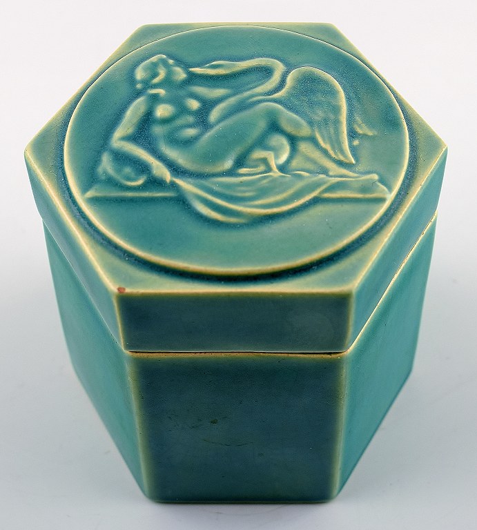 Svend Lindhart, own workshop, lidded jar in ceramics.