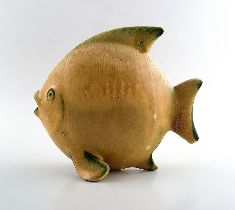 Rörstrand stoneware figure by Gunnar Nylund, fish.