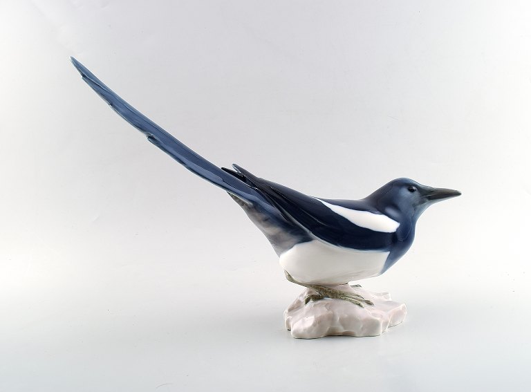 Bing & Grondahl large bird B&G number 1610, Magpie (Pica pica)Designed by Dahl Jensen.