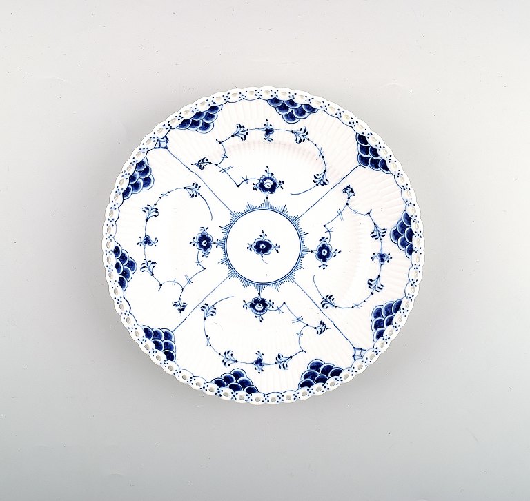 11 pcs. Bread / herring dishes 20 cm. # 1086Royal Copenhagen Blue Fluted Full Lace, bread / herring plates.