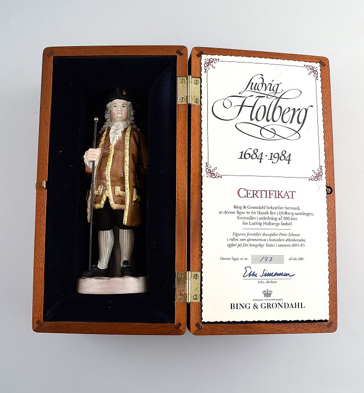 Bing and Grondahl porcelain figure. B&G. "Jerome" in the comedy masquerade by Ludvig Holberg (1684-1754). Figure No. 8005.