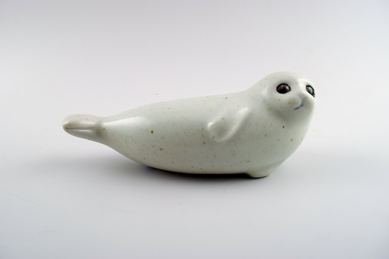 LISA LARSON Seal, Skansen Nordic Zoo Series from 1976, Stoneware Figurine, Gustavsberg.