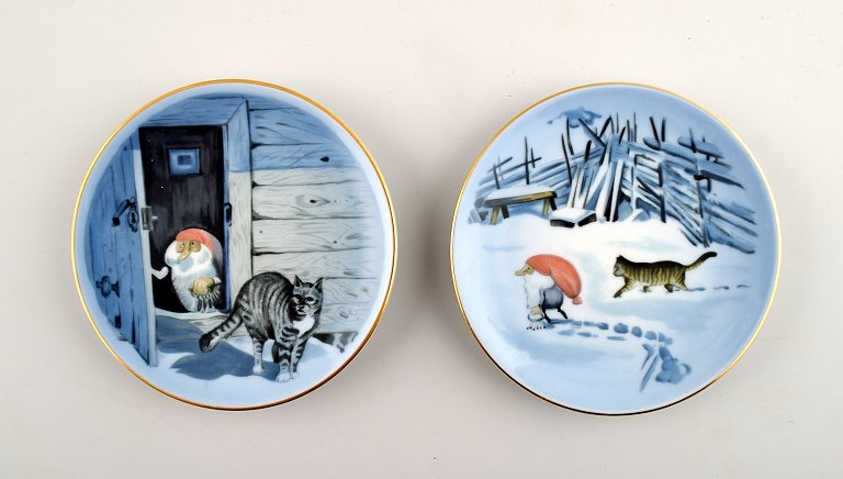 B & G (Bing & Grondahl) Christmas Service, Harald Wiberg.2 miniature plates.