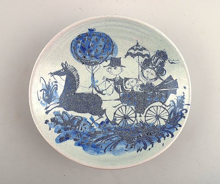 Unique stoneware bowl by Bjorn Wiinblad from 1965. The Blue House.