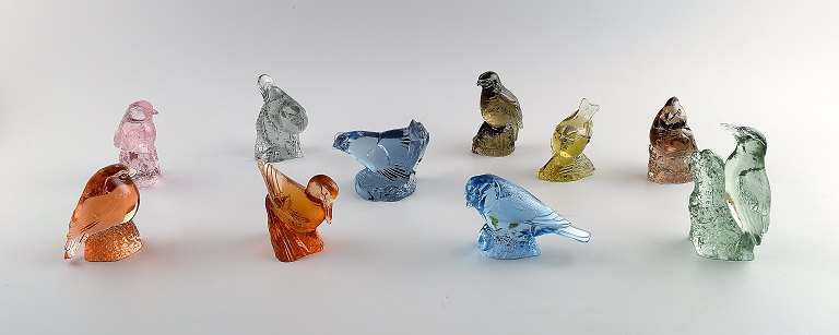 Paul Hoff for Svenskt glass, 10 birds in art glass. WWF.