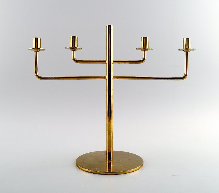 Hans Agne Jakobsson, Markaryd, Sweden, candlestick in brass.Swedish design, 1960s.