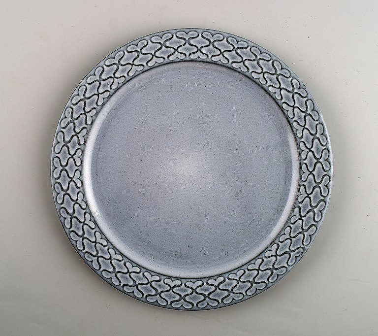 4 plates Bing & Grondahl 326 Plate 21 cm. B & G Grey Cordial Quistgaard Nissen Kronjyden stoneware.