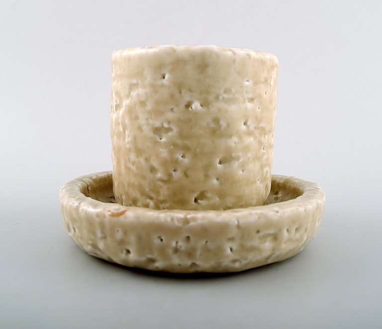 Rörstrand / Rorstrand Gunnar Nylund "Chamotte" vase and dish.