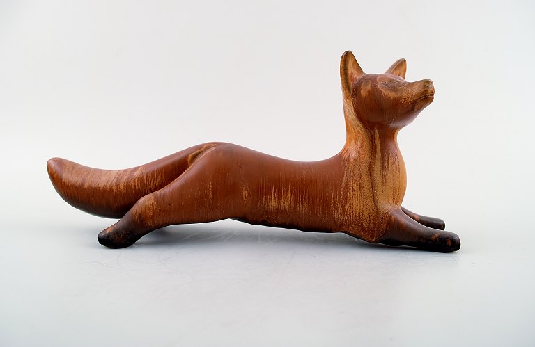 Rare Rörstrand stoneware figure by Gunnar Nylund, fox.