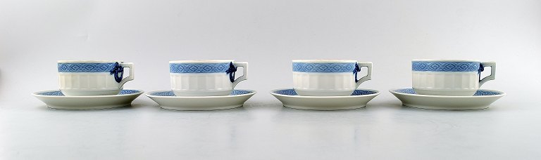 Royal Copenhagen Blue Fan, 4 sets of tea cups.