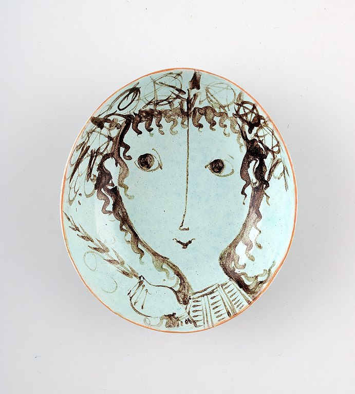 Unika skål i stentøj af Bjørn Wiinblad fra 1948. Eget værksted. Meget tidlig og sjælden skål.