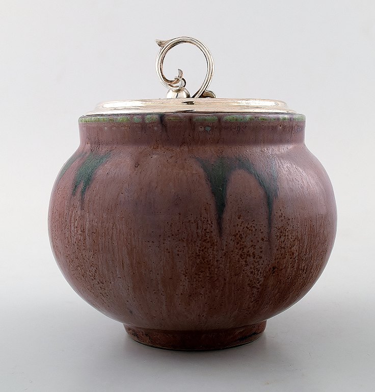 Carl Halier for Royal Copenhagen, Georg Jensen, A. F. Rasmussen:Jam jar in stoneware