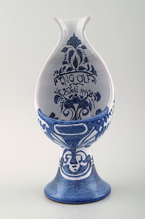 Bjorn Wiinblad unique ceramic tea light holder / figure, woman. Rare.