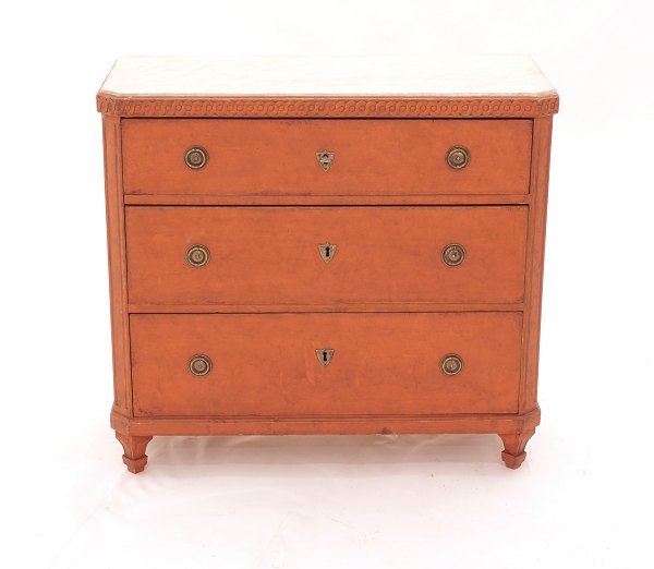 Red chest of drawersGustavanian formSweden around 1880