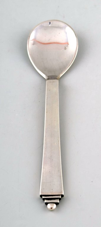 Rare Georg Jensen Pyramid ice cream spoon in full silver.