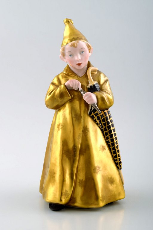 Royal Copenhagen nummer 1145, overglasur. Ole lukøje, guldbelagt.