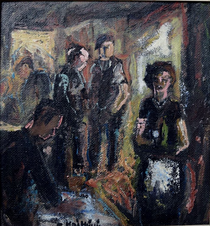 Unknown painter, mid 20th century, interior.Oil on board.