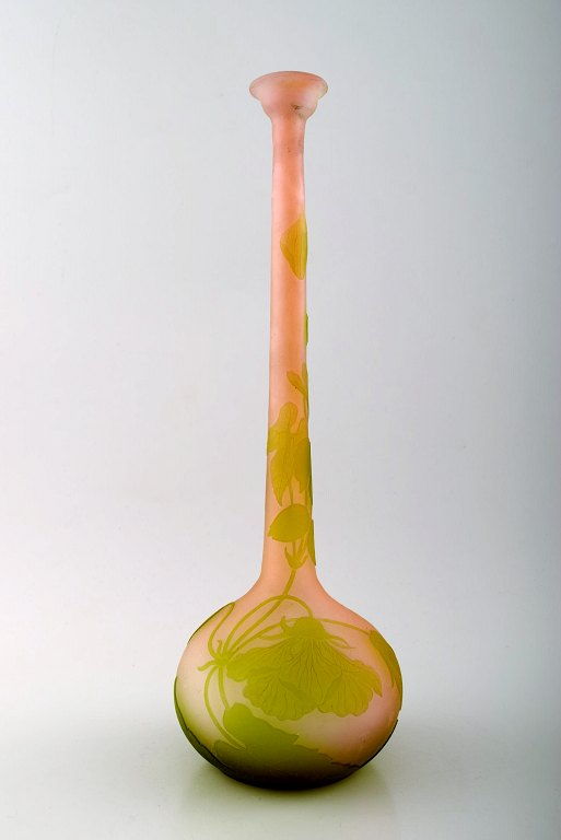 Emile Gallé art glass vase, approx. 1910 s.
