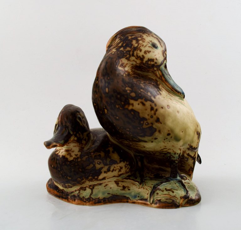 Royal Copenhagen stoneware figure number 20004, tufted ducks.Knud Kyhn.