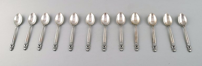 Georg Jensen "Acorn" twelve teaspoons. Sterling silver.Designer: Johan Rohde.