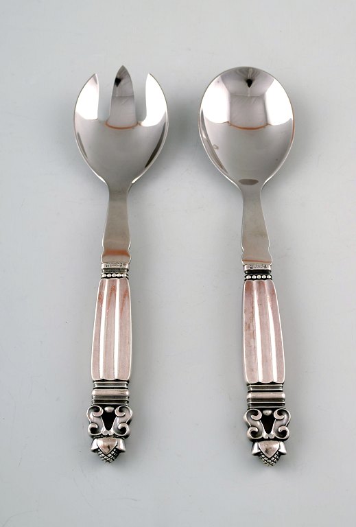 Georg Jensen "Acorn" salad set.Designer: Johan Rohde.