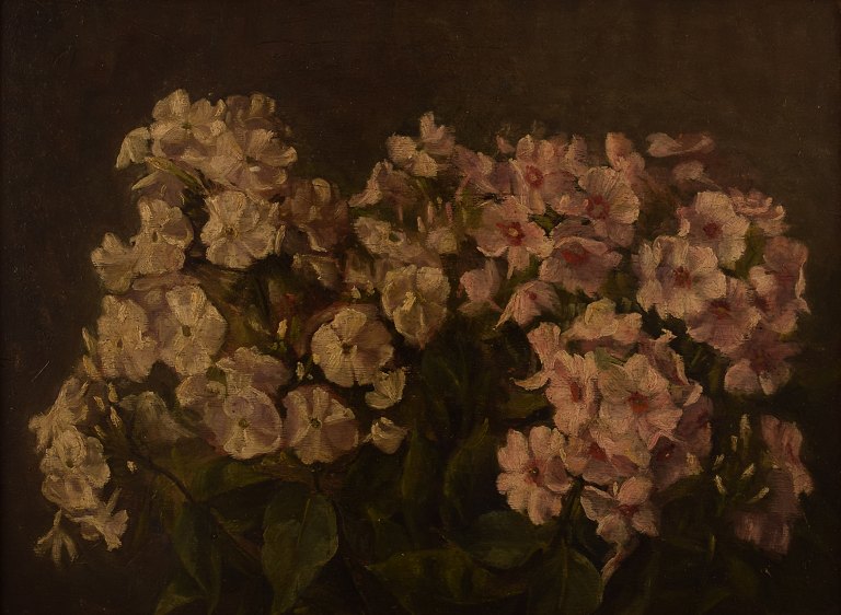 Danish flower painter early 20 c., flowers.Oil on board.