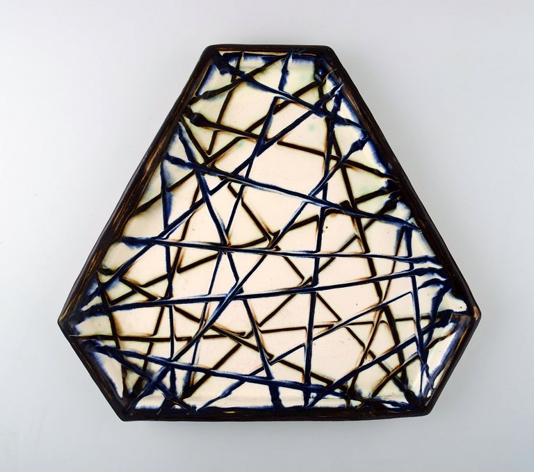 Kähler, HAK, stort glaseret stentøjsfadskål.