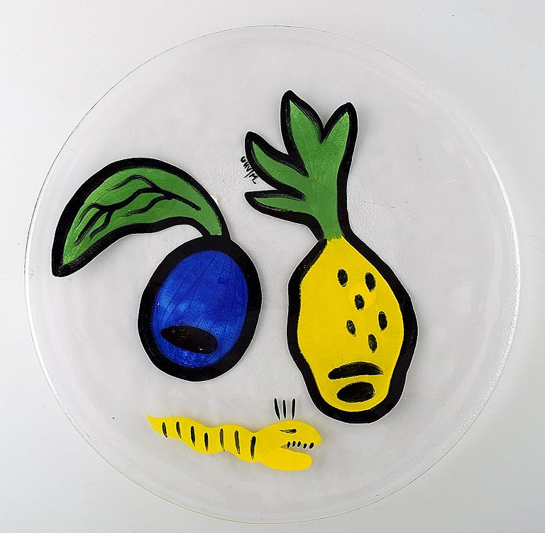 Kosta Boda, Ulrica H. Vallien Large Art Glass Dish.