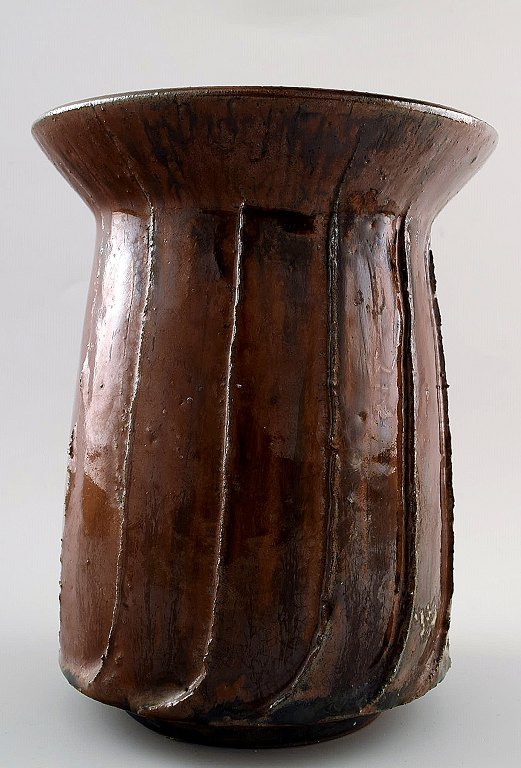 Swedish ceramist, ceramic vase in rustic style.