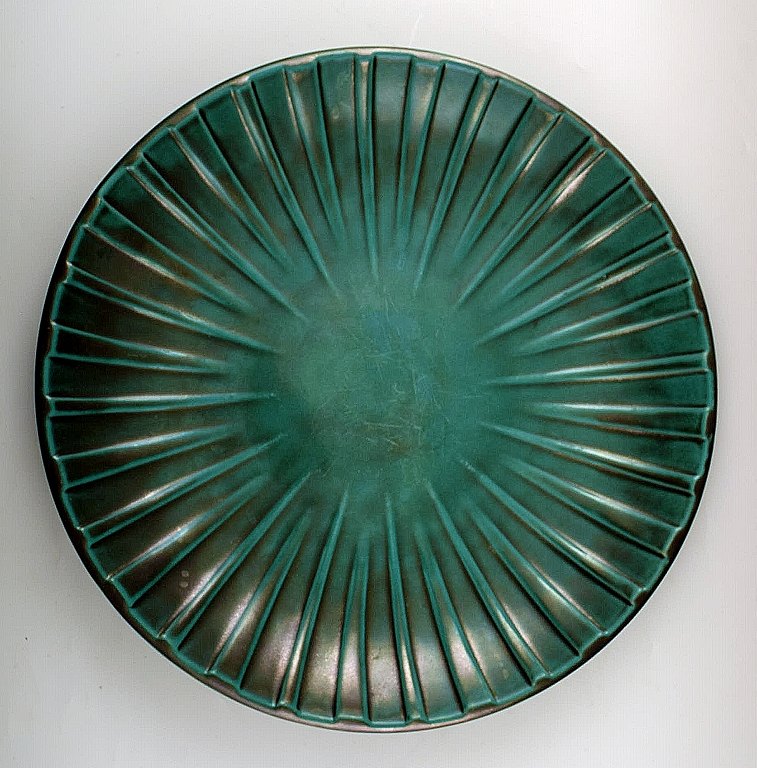 Upsala-Ekeby large ceramic dish in art deco style.