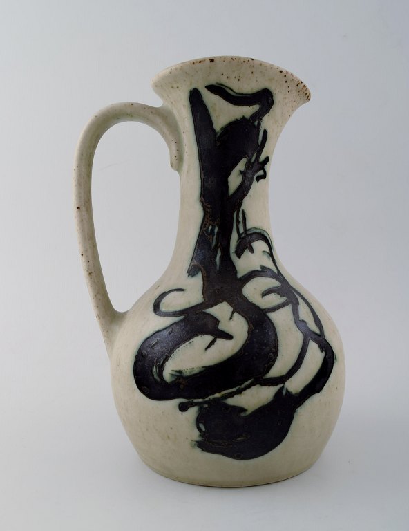 Mogens Andersen for Royal Copenhagen : Stoneware pitcher decorated with matt, grey glaze and black glazed patterns.