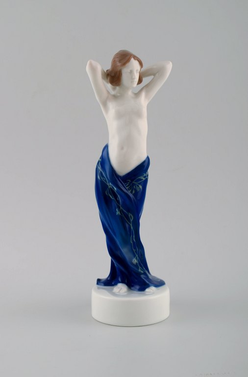 Art deco Rosenthal porcelænsfigur af nøgen kvinde.