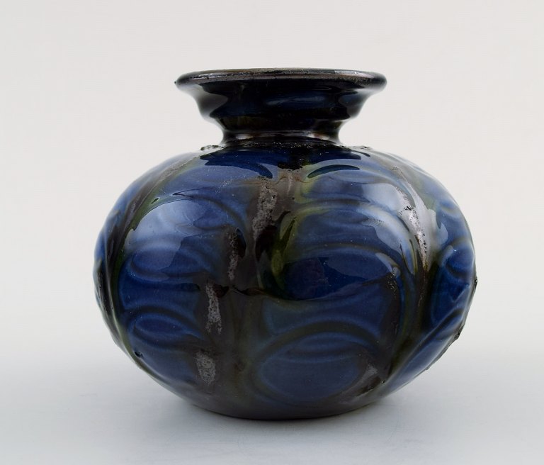 Kähler, HAK, glaseret stentøjsvase. 1940´erne.  Kohorn glasur.