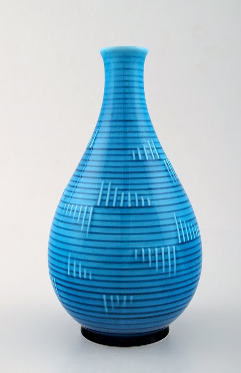B & G (Bing & Grondahl) Art deco turquoise vase in porcelain.