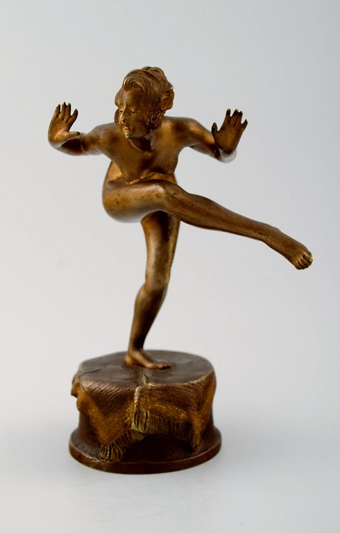 Franz Xavier Bergman stil. Bronze skulptur af høj kvalitet. Erotisk danser. Art deco.