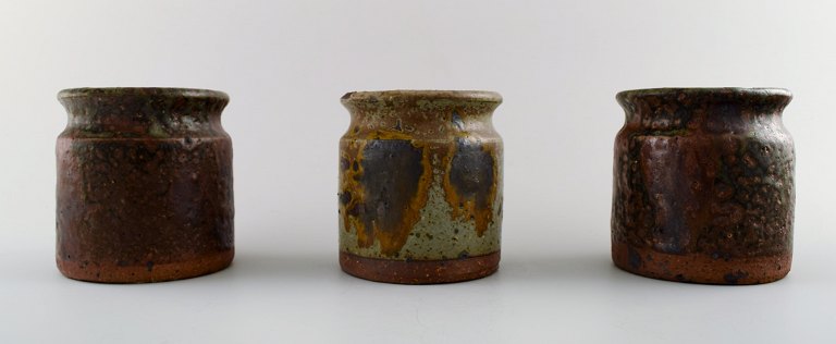 Rolf Palm, Mölle, tre unika keramikvaser. Svensk design.